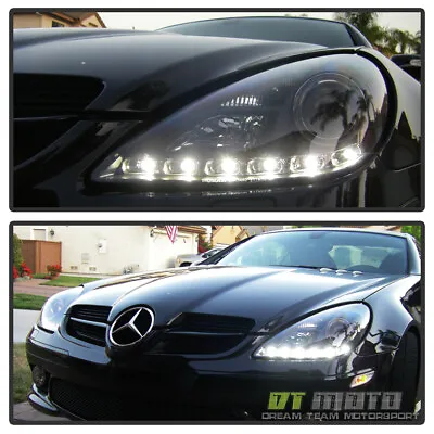 Black 2005-2011 Mercedes R171 Projector Headlights W/Daytime LED Running Light • $364.95