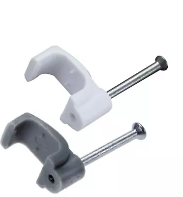 £4.29 • Buy PVC Flat Cable Clip PACKS For Twin & Earth Electrical Wires 1mm 1.5mm 2.5mm 6mm