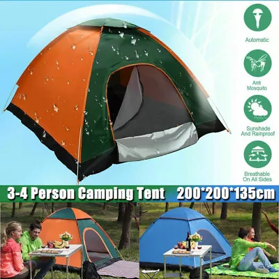 Camping Tent For 3-4 Person Man Backpacking Tents Easy Setup For Hiking Backyard • $31.95