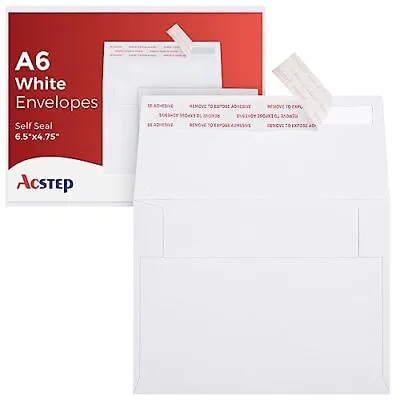  50Pack A6 Envelopes 6-1/2X4-3/4 Inch Self Seal 4 X 6 A6(6-1/2 X 4-3/4) White • $11.28