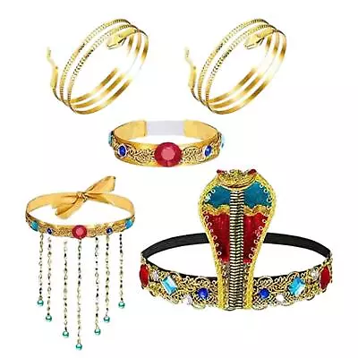 5x Egyptian Costume Accessories Set Dress Up For Events Birthday Gifts • £9.54