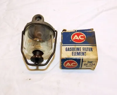 Vintage AC Fuel Filter Glass Sediment Bowl # 854347 With Filter Element GF-124 • $50