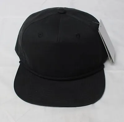 Decky 5 Panel High Profile Relaxed Perforated Performance Rope Hat SV3 Black OS • $14.99