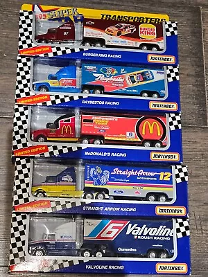 MATCHBOX 1995 SUPER STAR TRANSPORTERS  Lot Of 5 NICE VINTAGE NASCAR • $39.23