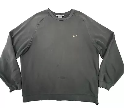 Vintage Nike Sweatshirt Men’s 2XL Black Y2K 90s Crewneck Pullover Small Swoosh • $12