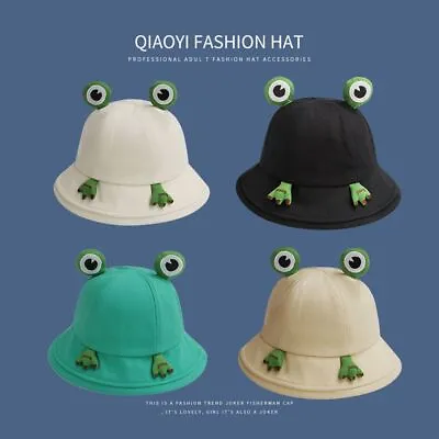 $14.17 • Buy Autumn Outdoor Hiking Beach For Kids Frog Bucket Hat Cute Hat Children Bob Caps