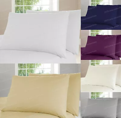 200 TC Thread Count 100% Egyptian Cotton Pair Of Pillow Case Oxford Or Housewife • £4.25