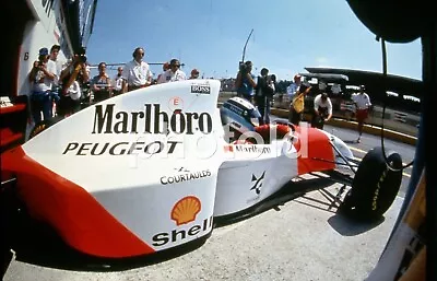 1994 MIKA HAKKINEN F1 FORMULA ONE CAR RACING McLAREN PEUGEOT 35mm SLIDE PHOTO • $5.99