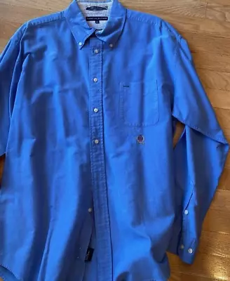 Vintage Tommy Hilfiger XL Men’s Long Sleeve Button Blue Shirt • $11