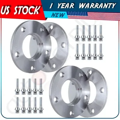 $59.66 • Buy 4Pc 10mm Thick 5x120 Wheel Spacers Kit 12x1.5 Studs For BMW E60 E61 525i 535i