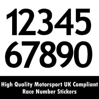 2x Sets 0-9 Motorsport UK Race Number Stickers | MSA Scrutineering Race Rally • £19.95