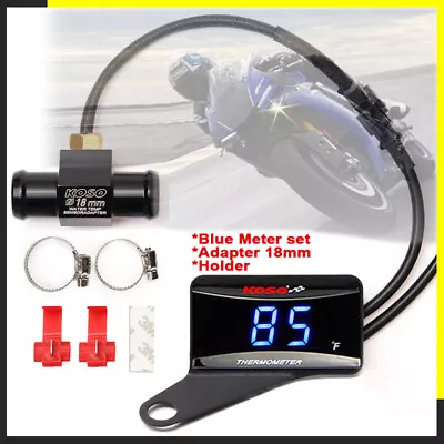 KOSO Motorcycle Fahrenheit Gauge For HONDA Water Temperature Meter Blue +18mm  • $18.60