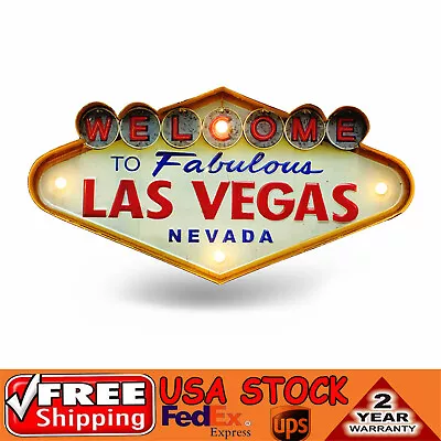 Welcome To Fabulous Las Vegas Nevada Metal Neon Lights Bar Sign Wall Decor US • $36