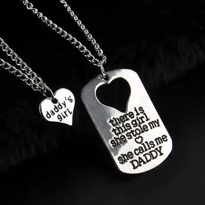 Daddy's Girl 2 Piece Necklace Set Father Daughter Gift Charm Pendant Set #kc15 • $7.75