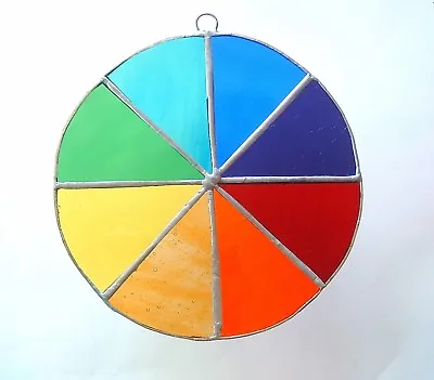 Rainbow Chakra Colour Wheel 10cm Stained Glass Suncatcher Healing Reiki Teaching • £14.95