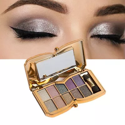 10 Colours Glitter Shimmer Eyeshadow Palette Eye Shadow Diamond Makeup Kit • £5.29