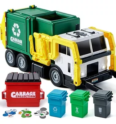 Garbage Truck Toys Bin Lorry Toy Realistic Big Garbage Truck With Lights • £29.99