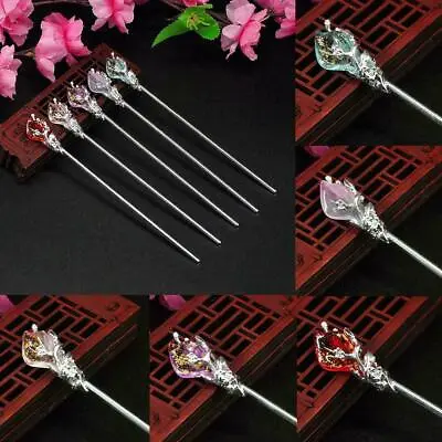 $2.16 • Buy Vintage Chinese Style Hanfu Hair Stick Women Metal Glaze Chopsticks Fork