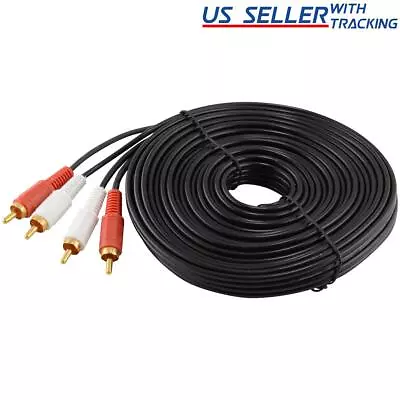 30 FT RCA Stereo Audio Cable 2 RCA Male To 2 RCA Male 10 Meters • $8.99