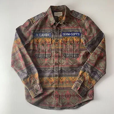 £100 • Buy Ralph Lauren Denim & Supply Aztec Military Shirt Navajo Southwestern
