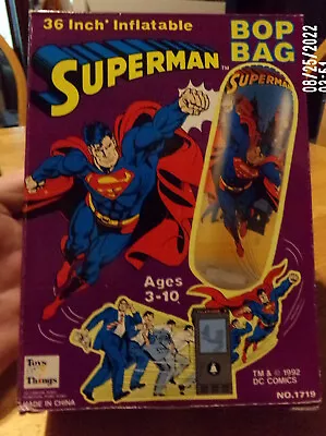 Vintage Superman Vinyl 36  Inflatable Bop Bag W/ Weigthed Base • $50