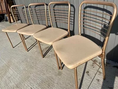 Vintage MCM Mid Century SET OF 4 Cosco Folding Chair Gatefold Gold 1955 Mod 60 L • $164.95