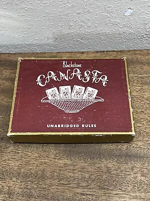 Vintage 1950s Blackstone Canasta Playing Cards (2 Complete Decks Rule Book) • $8.75