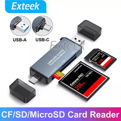 CF/SD/TF Card Reader USB-A And USB C Card Reader Compatible With MacBook Pro/Air • $18.95