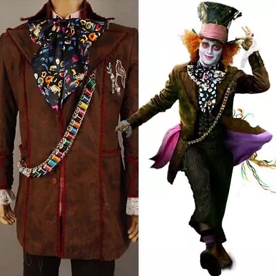 Johnny Depp Alice In Wonderland Mad Hatter Cosplay Costume Jacket Full Set • $70.81