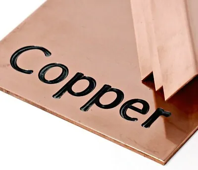 SGS COPPER SHEET Genuine Copper Sheet Guillotine Cut & Bespoke Sizes To Order • £54.88