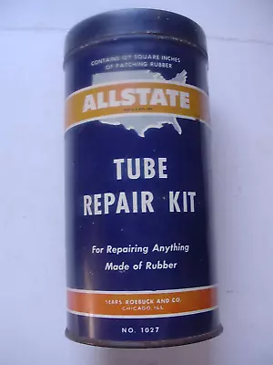 Vintage Allstate #1027 Tube Repair Kit Advertising Patch Tin Sears & Roebuck • $10