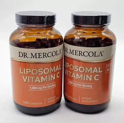 X2 Dr Mercola Liposomal Vitamin C 1000 Mg 180 Count Exp 05/2024 Lot Of 2 • $40