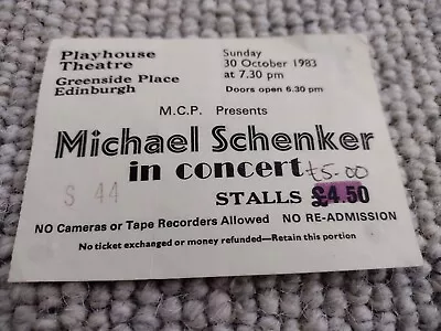 Michael Schenker - Concert Ticket Stub - Playhouse Theatre - Edinburgh - 1983 • £4.99
