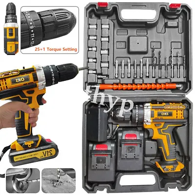 21V Cordless Hammer Drill Set Electric Impact Driver Screwdriver + 2 Battery UK！ • £21.91