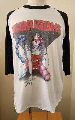 Rare 1984 🎸Scorpions U.S. Tour Vintage Raglan Tour Shirt Sz-XL Scorpion Girl  • $169