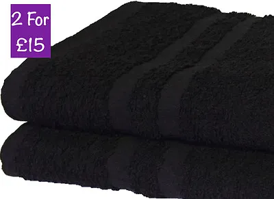 2x Jumbo Extra Large Beach Towels | 100% Cotton | Best Holiday Bath Sheets BLACK • £19.99