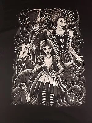 VampireFreaks Goth Alice Mad Hatter Queen Of Hearts Emo Halloween T Shirt M • £17.74