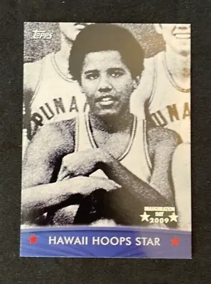 Gold Hawaii Hoops Star President Barack Obama 2008-09 Topps Inaugural Basketball • $69.99