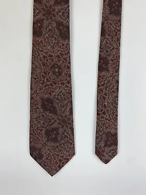 Salvatore Ferragamo Silk/Linen Blend Paisley Tie Made In Italy 58  Long 3  Wide • $35