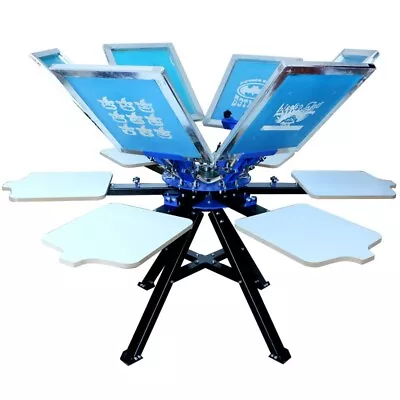 Screen Printing Machine 6 Color 6 Station Rotary Screen Printer For T-shirt DIY • $1035