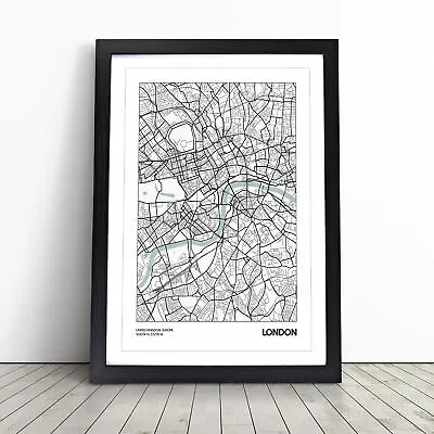 Map London Uk Wall Art Print Framed Canvas Picture Poster Decor Living Room • £29.95