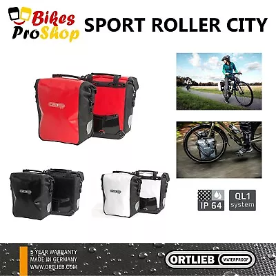 ORTLIEB Sport Roller CITY (Pair) - Bike Panniers Bags WATERPROOF GERMANY • $139.95