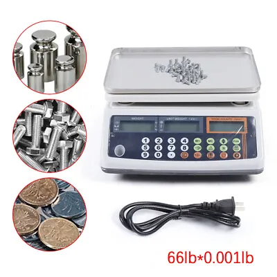 66LBx0.001LB Parts Counting Bench Scale Precision Digital Weighing Balance USA • $62.70