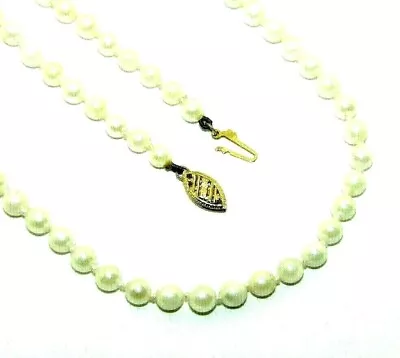 Ladies/womens Seed Pearl Necklace With 14ct Yellow Gold Fastenings • £255