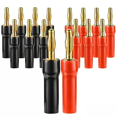 Gold Plated 4mm Screw Banana Plugs 18-12 AWG 8 Pairs/16 Pcs • $21.19