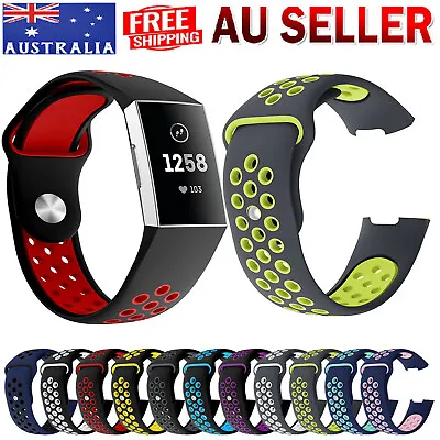 Silicone Fitbit Charge 2 Wristband Bracelet Replacement Sports Strap Dual Color • $13.99