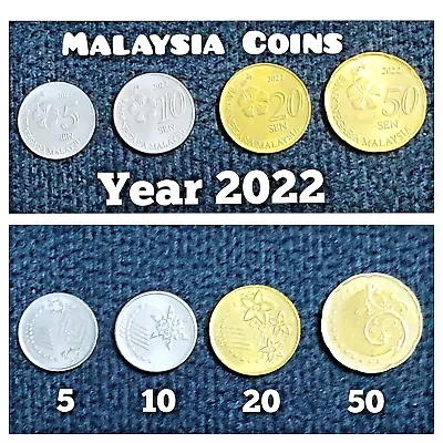 2022 MALAYSIA Coins  51020 & 50 Sen Coin Set 4pcs  Year 2022 • $14.50