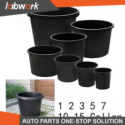 Labwork Heavy Duty Premium Black Plastic Nursery Plant Container Planter Pot • $37.48