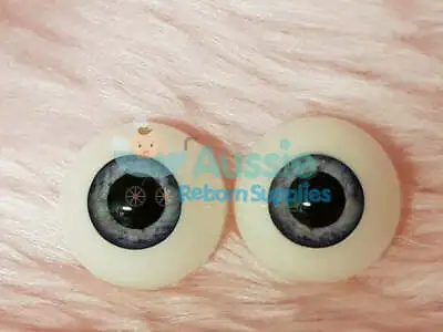 20mm Blue Grey Large Pupil Round Acrylic Eyes Reborn Baby Doll Making Supplies • $9.60