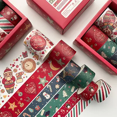 $8.49 • Buy 6 Christmas Washi Tape | Gift Wrapping |Scrapbooking | Journal |Craft Project
